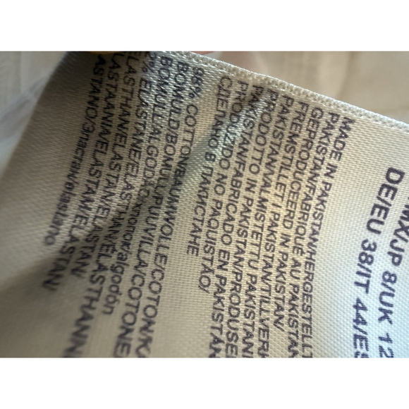 NYDJ‎ Sheri Slim Jeans Women's 8 White Stretch Denim Ankle Length NWT Flaw - Picture 8 of 11